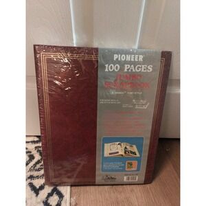 PIONEER Jumbo Memory Scrapbook 100 Pages Photo Album SJ-100 Vintage Burgundy Red